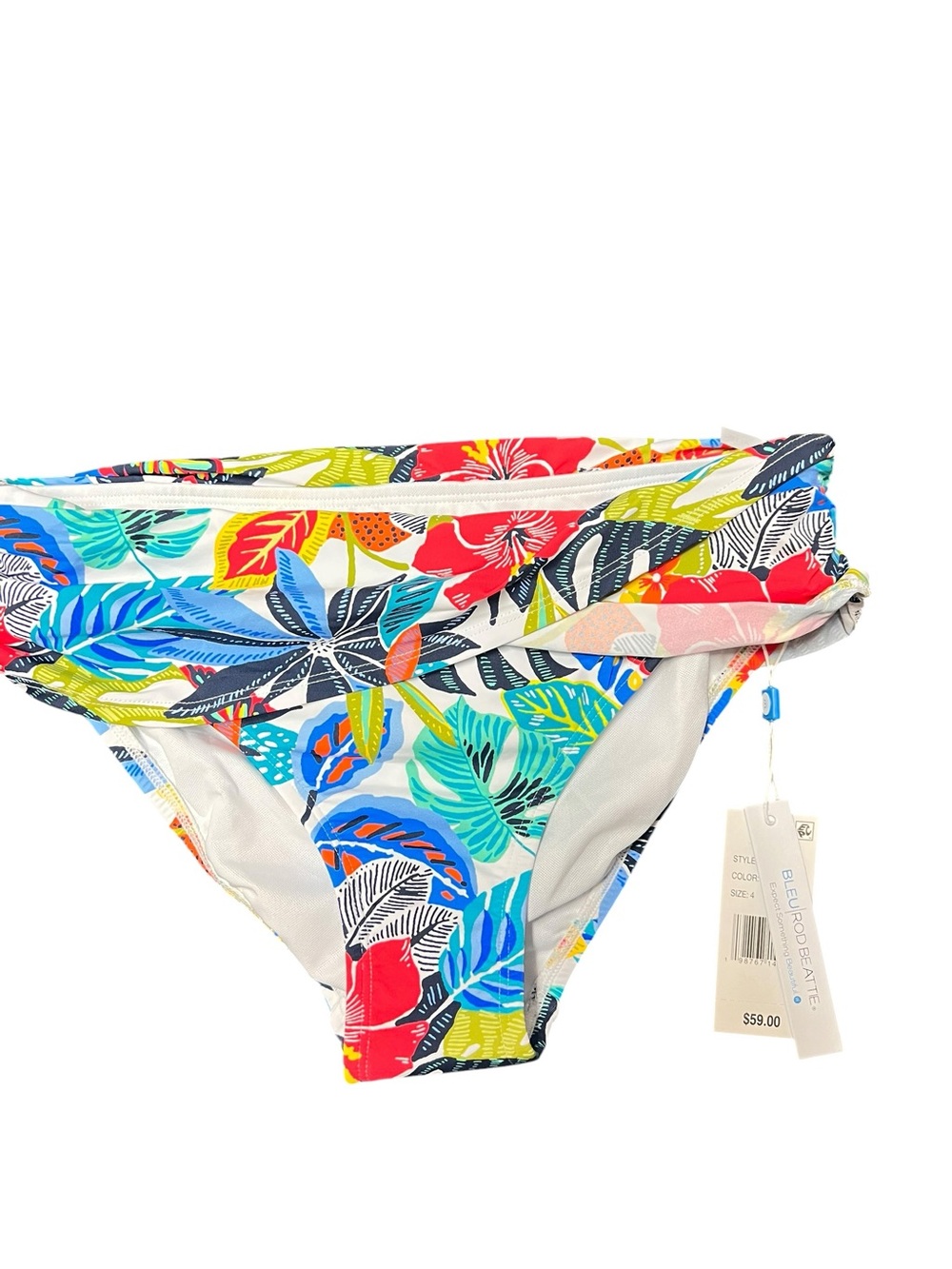 New Bleu Rod Beattie The Living Is Easy Colorful Tropical Hipster Bikini Bottoms